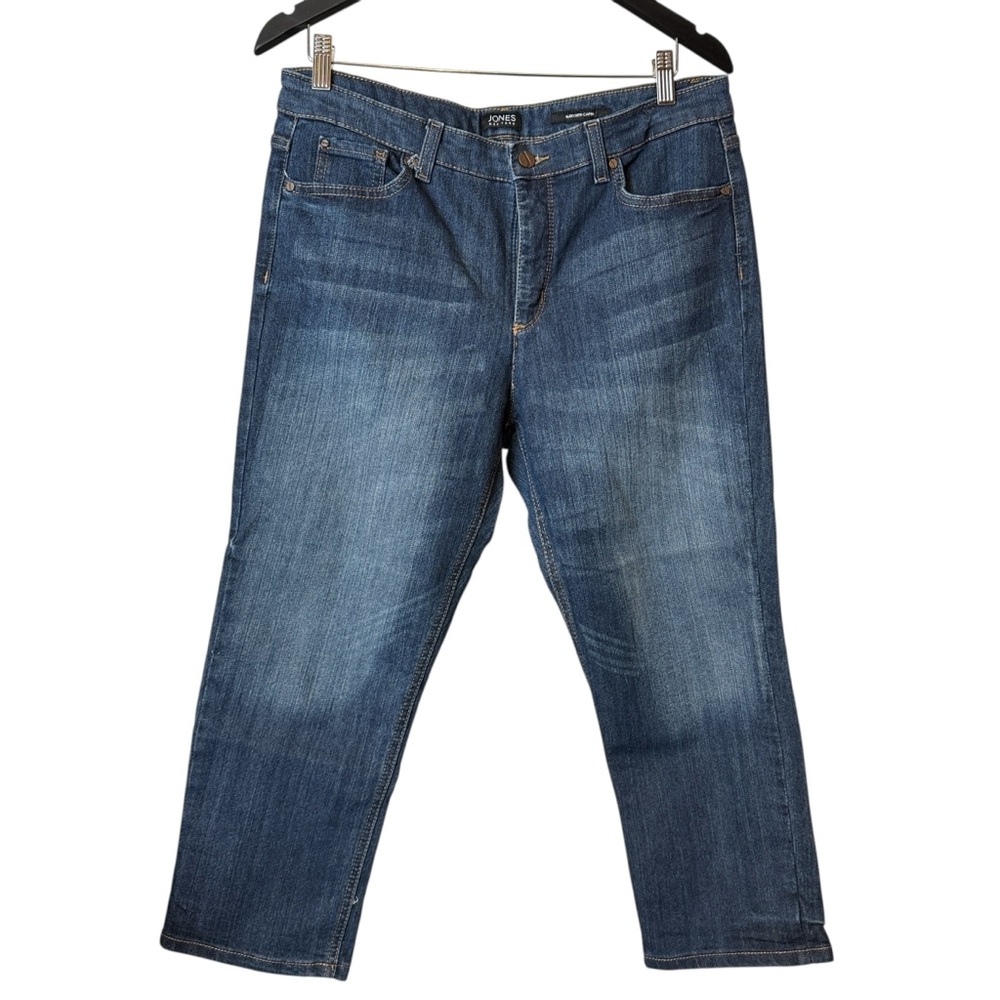 Jones New York Bleecker Capri Dark Wash Denim Womens Blue Jeans Sz 14 32x24
